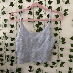 Blue Cropped Tank Top from Hollister